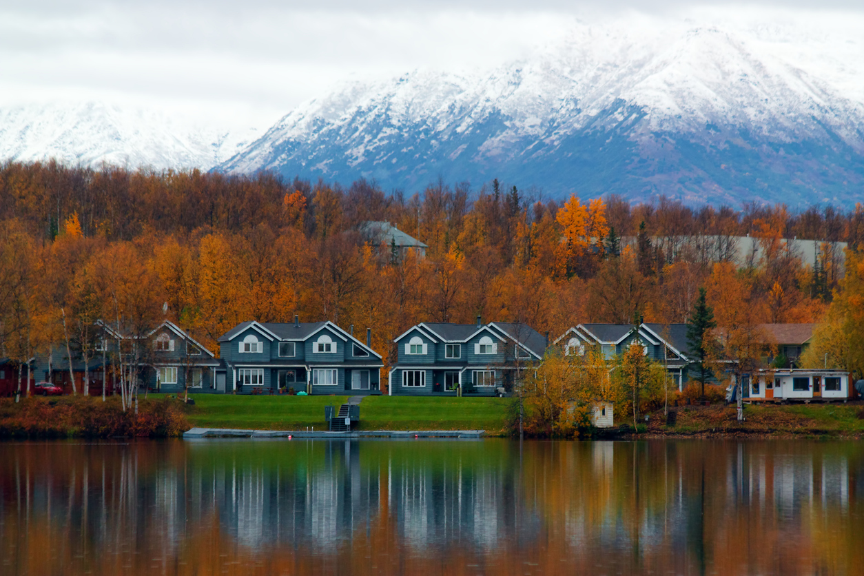 Mat-Su Valley residential neighborhood in autumn